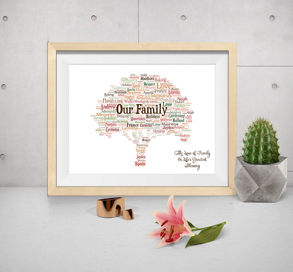 Family Tree Design Personalised Word Art Print