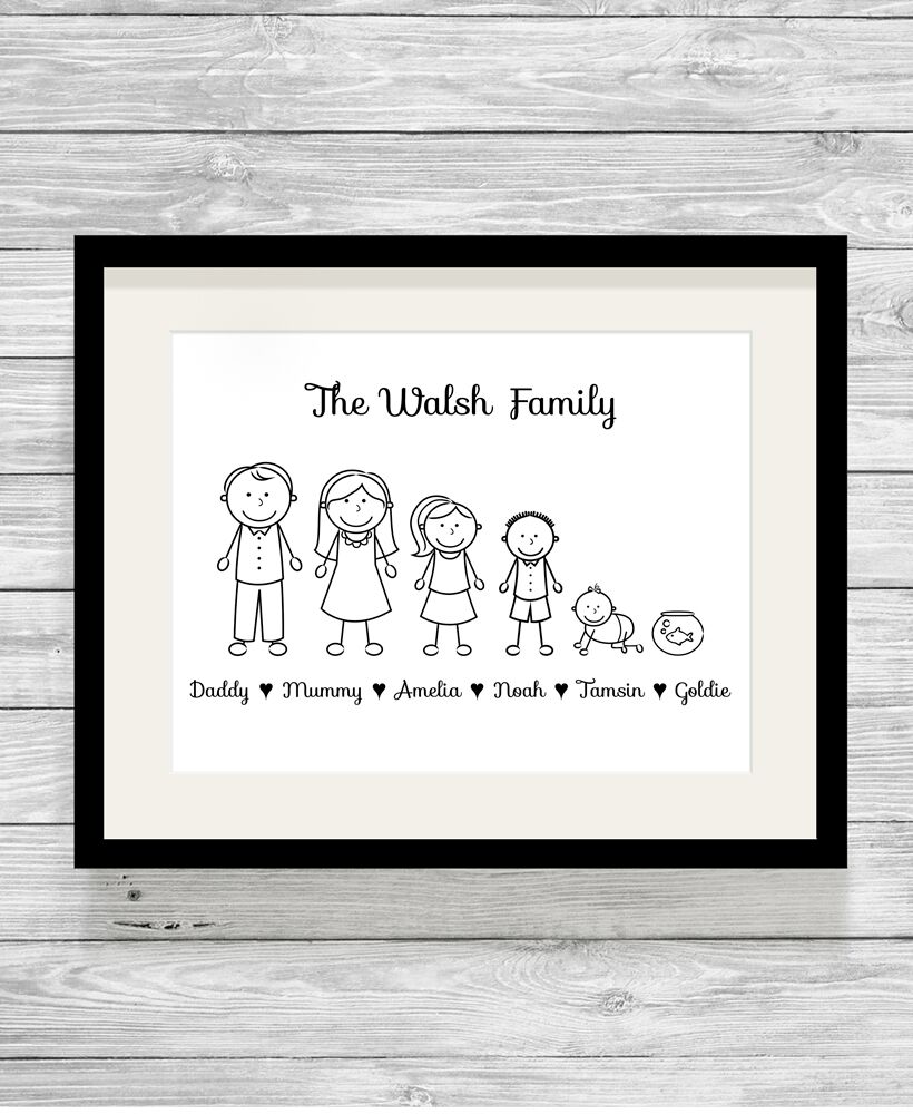 Personalised Stick Family Picture Print