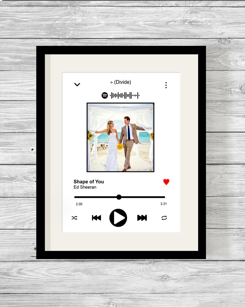 Personalised Music Song Player with Photo Word Art Print