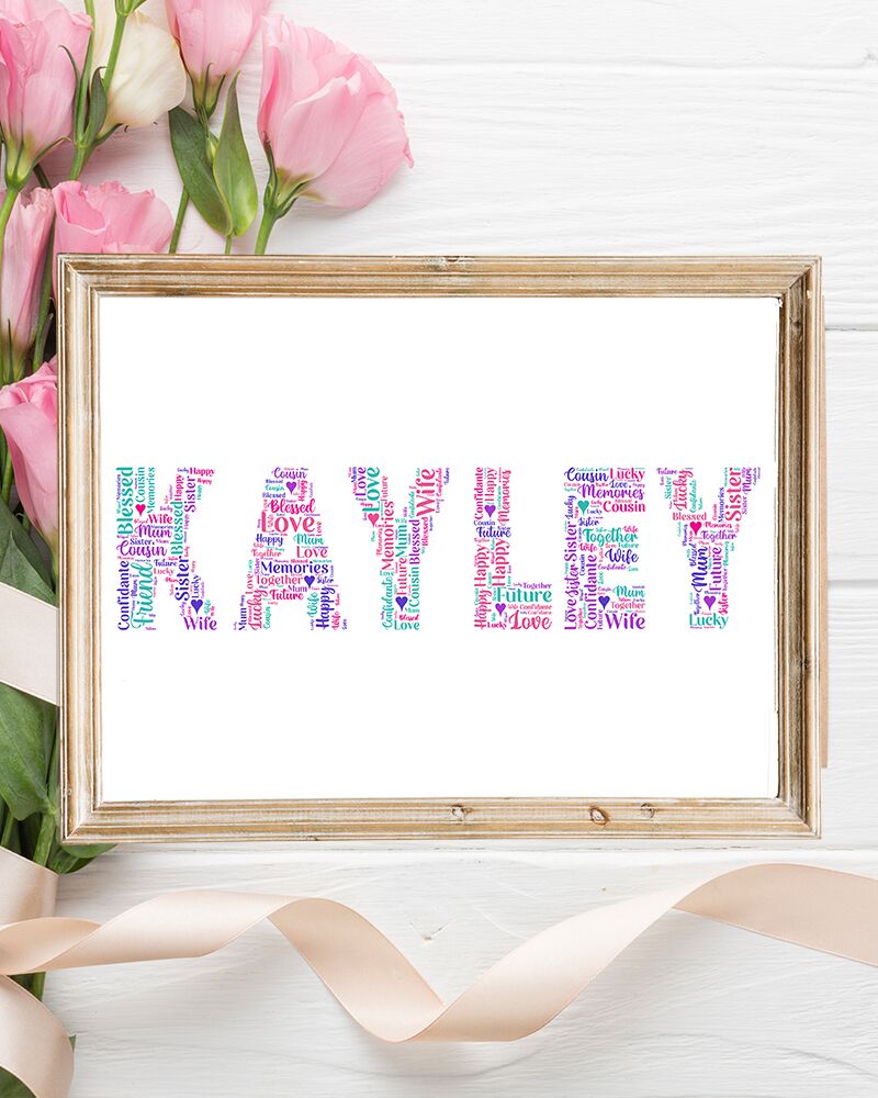 Personalised Name Word Art Print Picture Frame